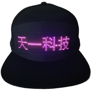 天一科技_LED字幕帽_黑棒球帽+粉紅光字幕機